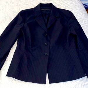 Tahari Suit with Pencil Skirt, Navy Pinstripe, Petite size 10